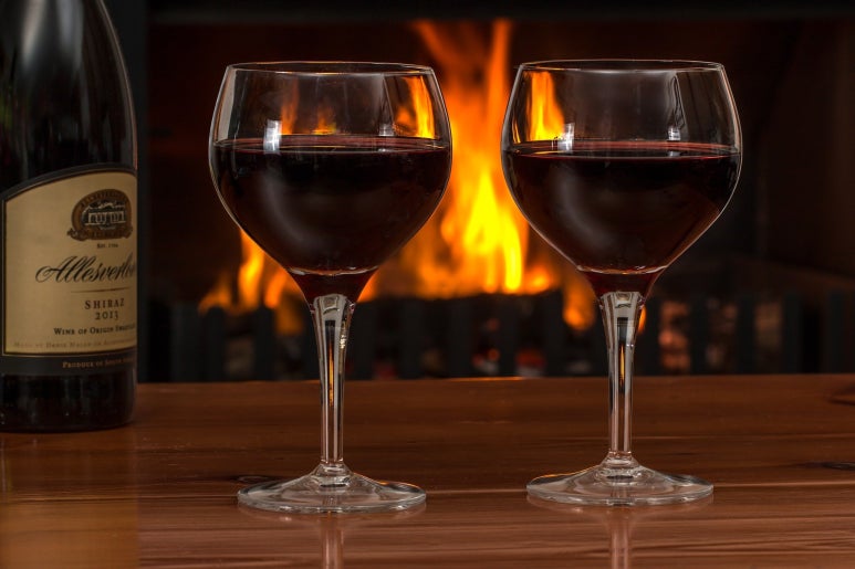 A bottle of red wine given as a thank-you gift